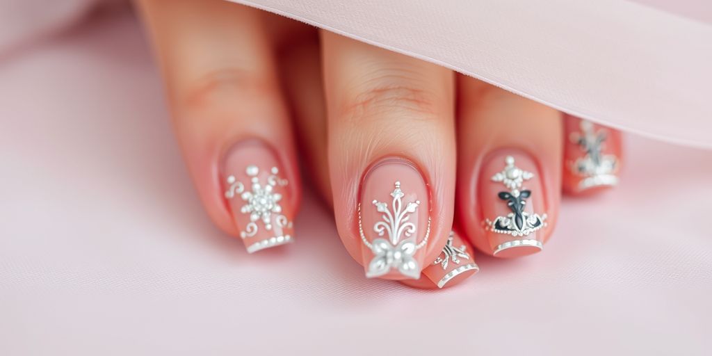Unhas curtas decoradas para ocasiões especiais