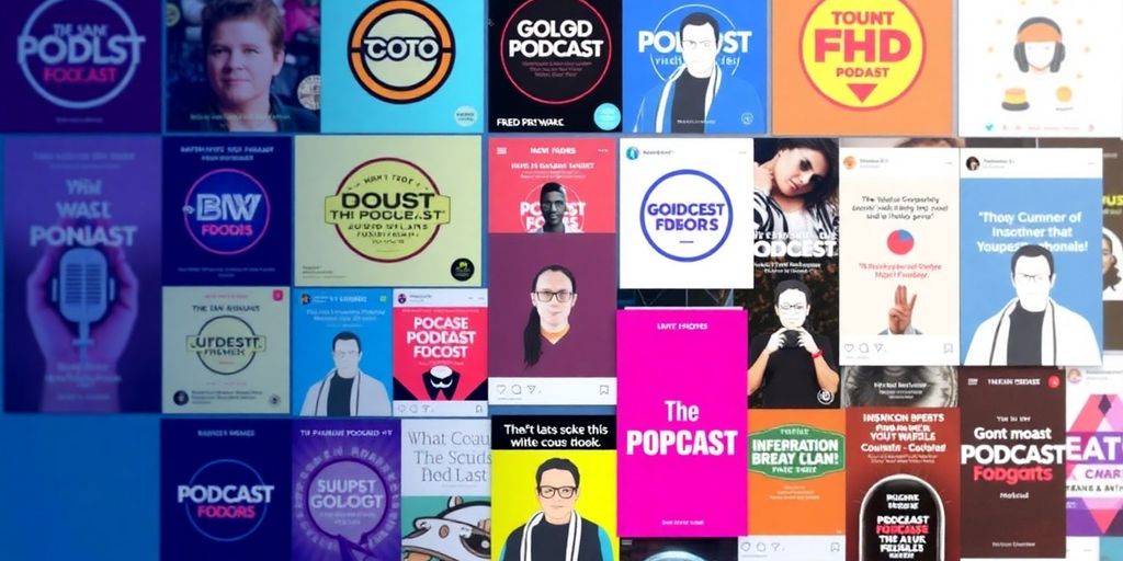 Podcast covers transformed into social media posts.