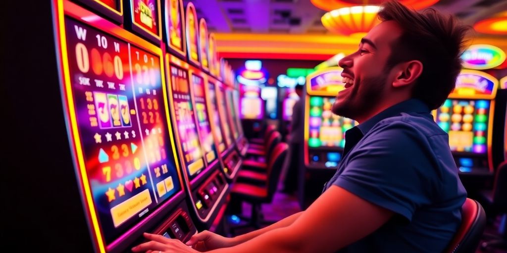 คนกำลังเล่นเกมสล็อตออนไลน์อย่างมีความสุข