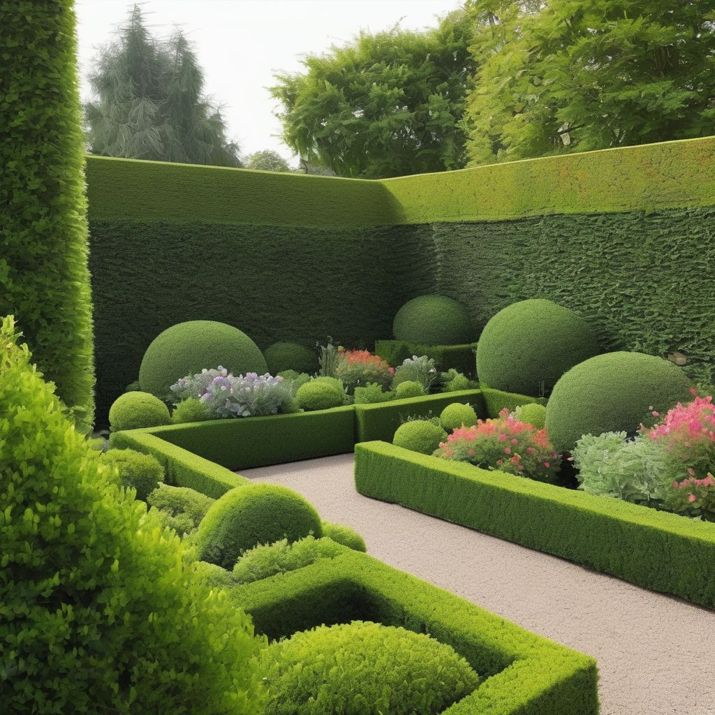 beautifully trimmed hedge garden with creative designs