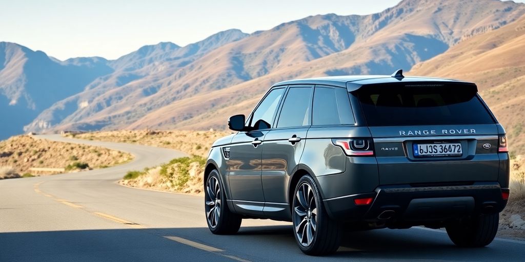 Range Rover vehicle on a scenic road.