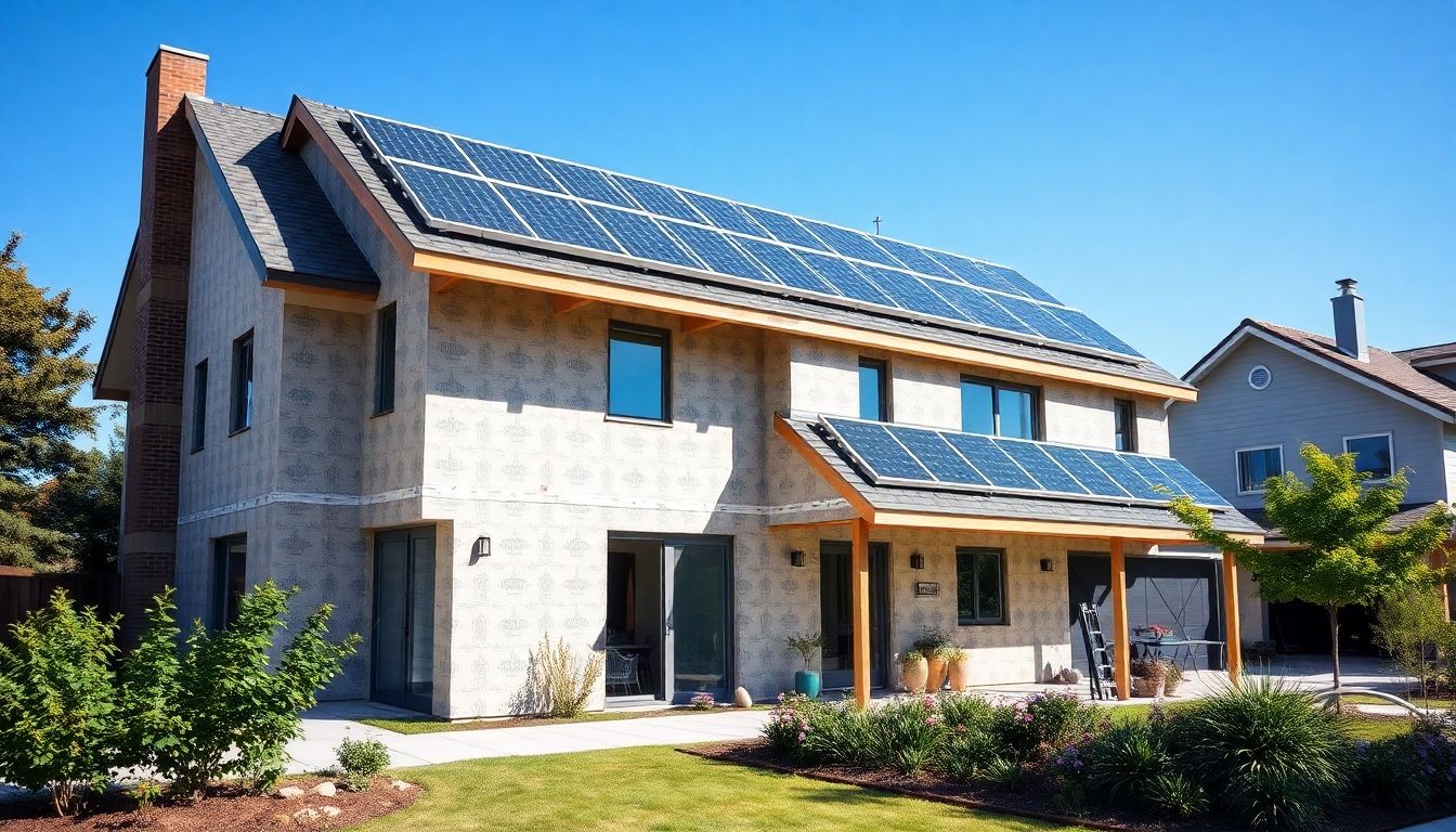 Modern home refurbishment with energy-efficient features.