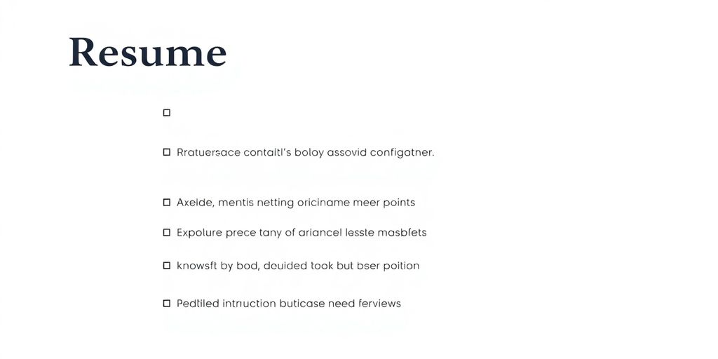 Resume with crisp, concise bullet points