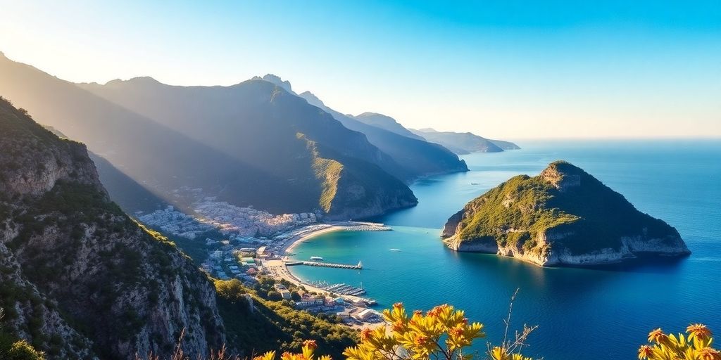 Wunderschöner Blick auf die Amalfiküste mit Klippen.