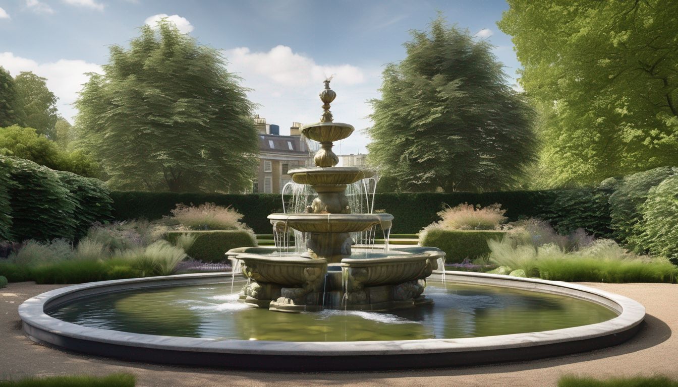London garden pond fountain