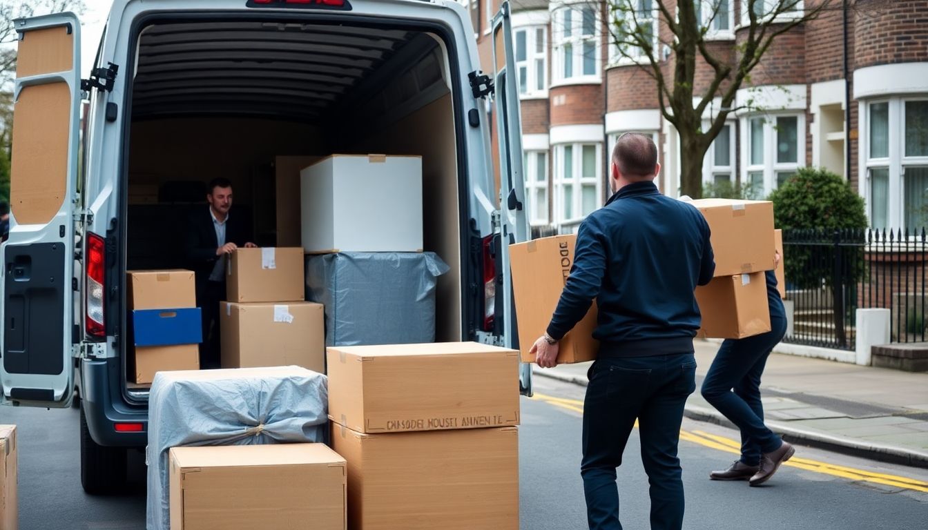 House clearance team working in a London street.