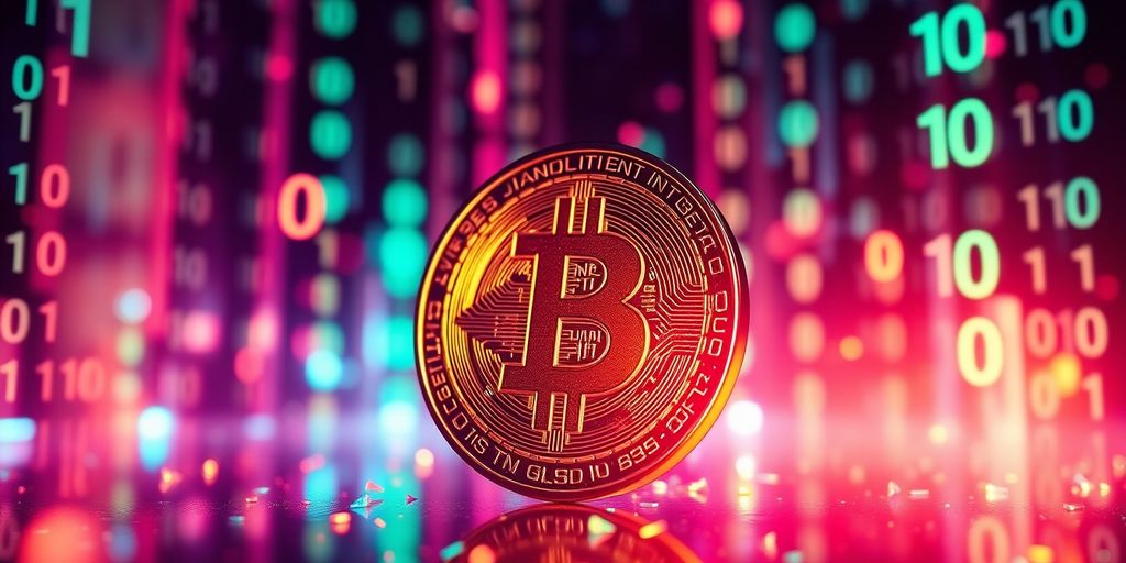 The Truth About Pi Coin Price – Hype vs. Reality in 2025 3 Digital Pi coin amidst a futuristic binary background.