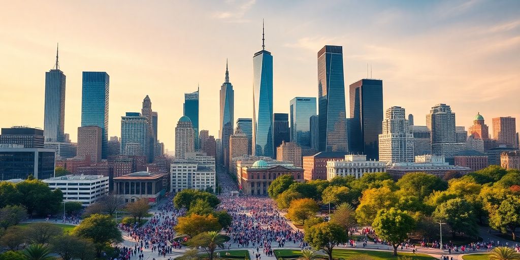 Vibrant skyline of major U.S. cities in 2025.