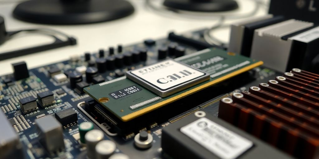Componentes de hardware de computadora en un entorno limpio.