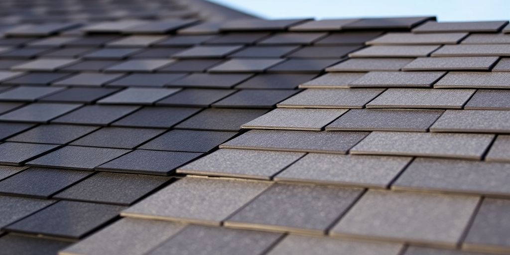 Close-up of CertainTeed shingles on a roof.