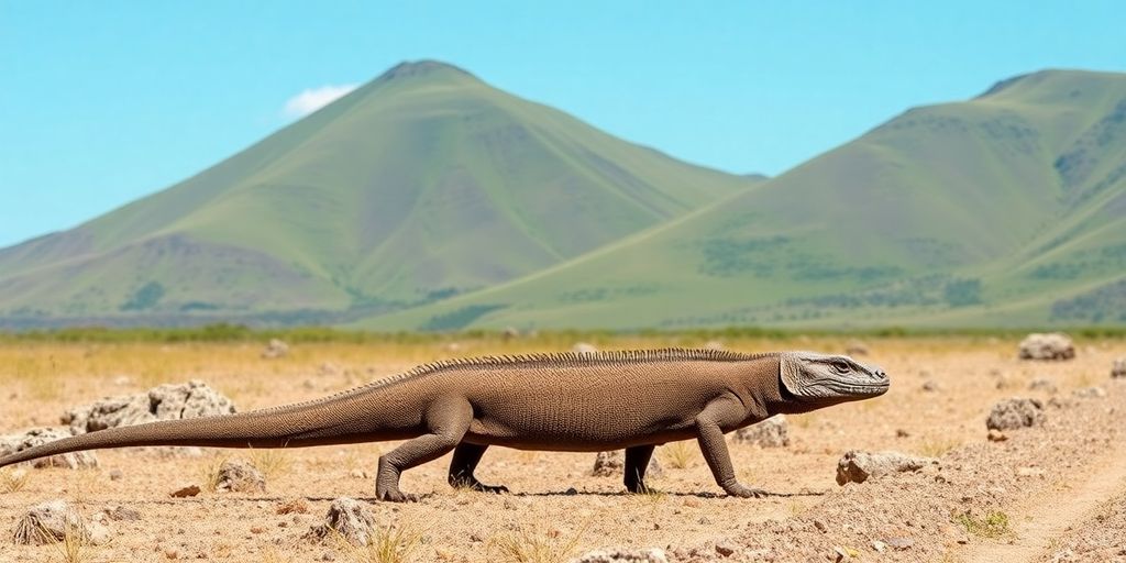 Komodo dragon on Rinca Island, Komodo National Park.