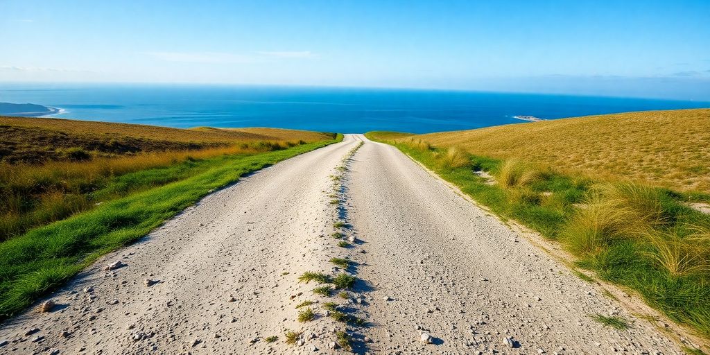 Pathways diverging towards different future horizons.