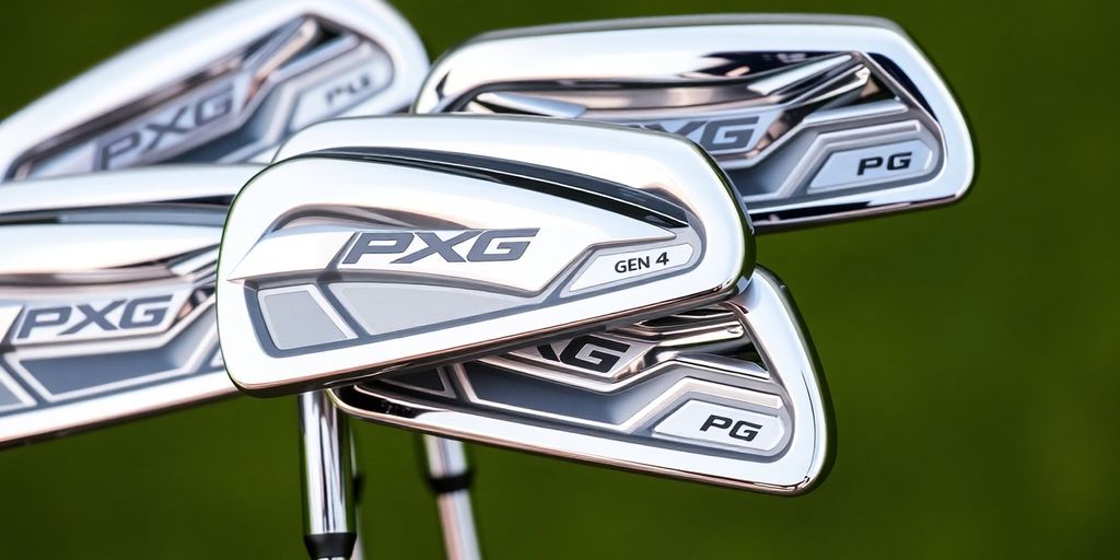 PXG Gen 4 irons with sleek chrome finish.