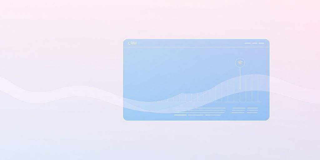 Minimalist illustration of an AI-powered CRM interface.