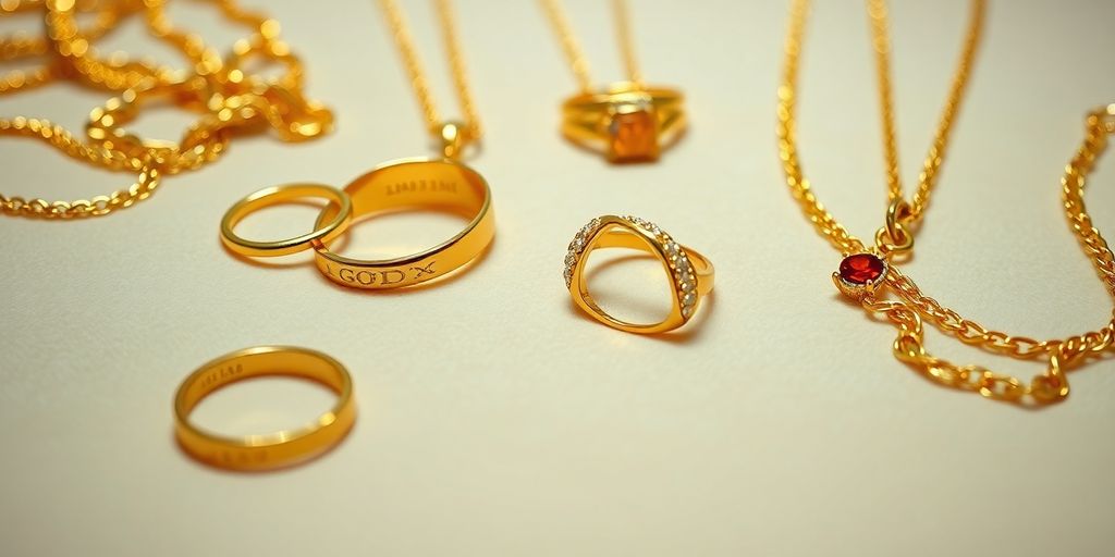 Bijoux en or élégants sur fond en velours.