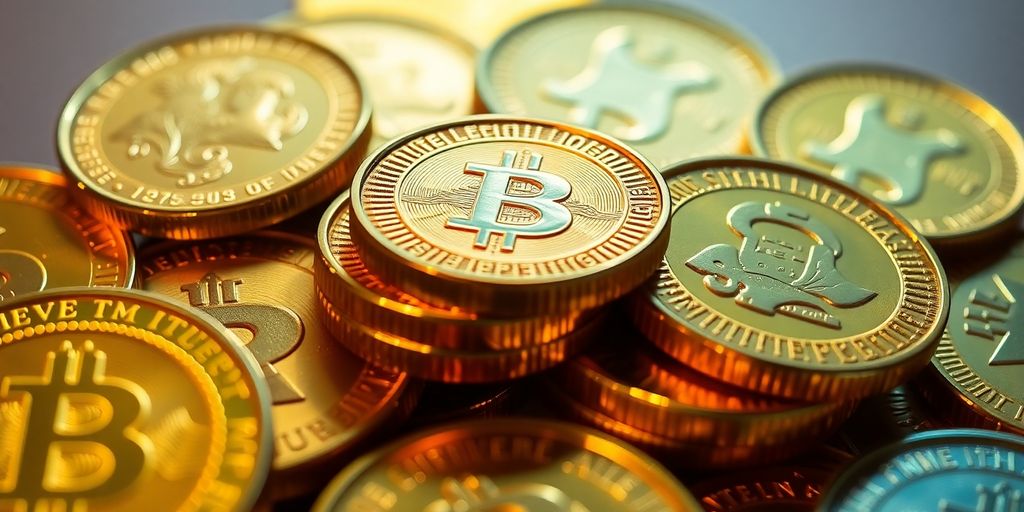 Pièces et lingots d'or brillants en gros plan.