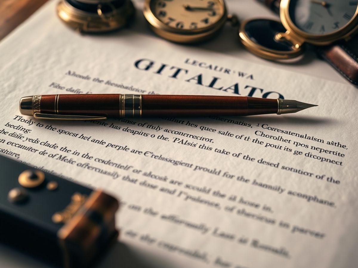 Documente legale și obiecte de moștenire în fotografie.