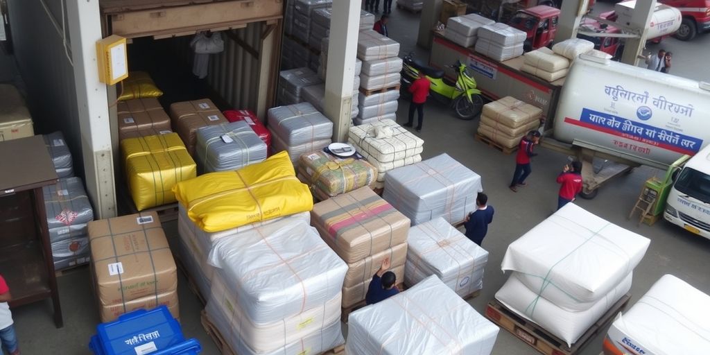 Cargo terminal with diverse cargo services in Nepal.