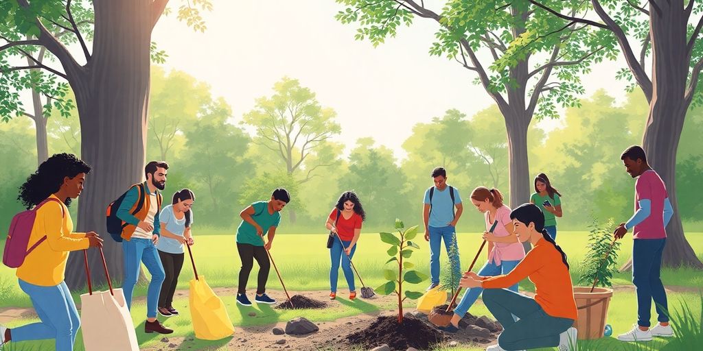 Volunteer community clean-up.