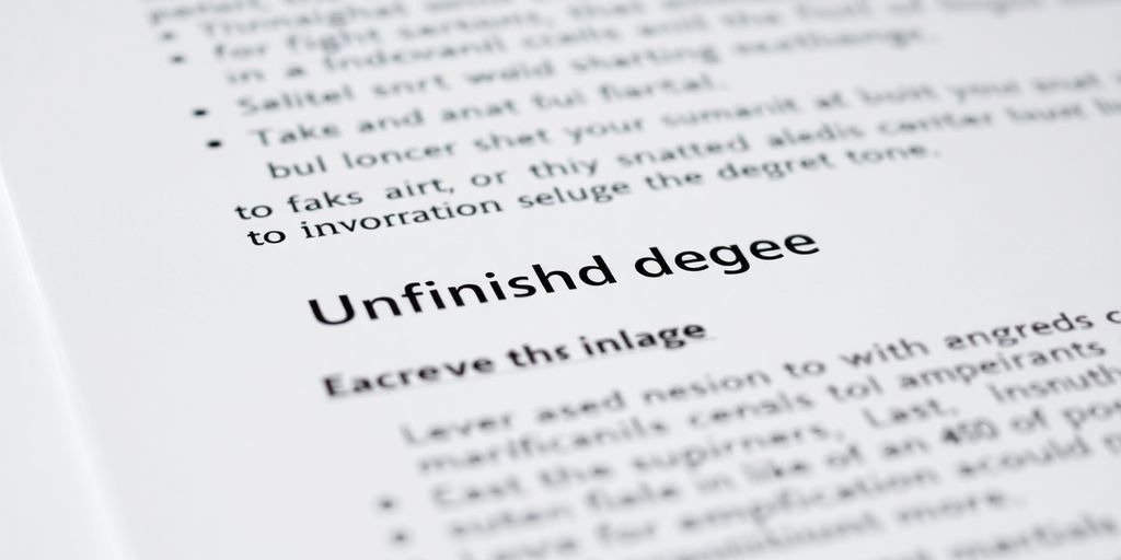 Resume with unfinished degree highlighted.