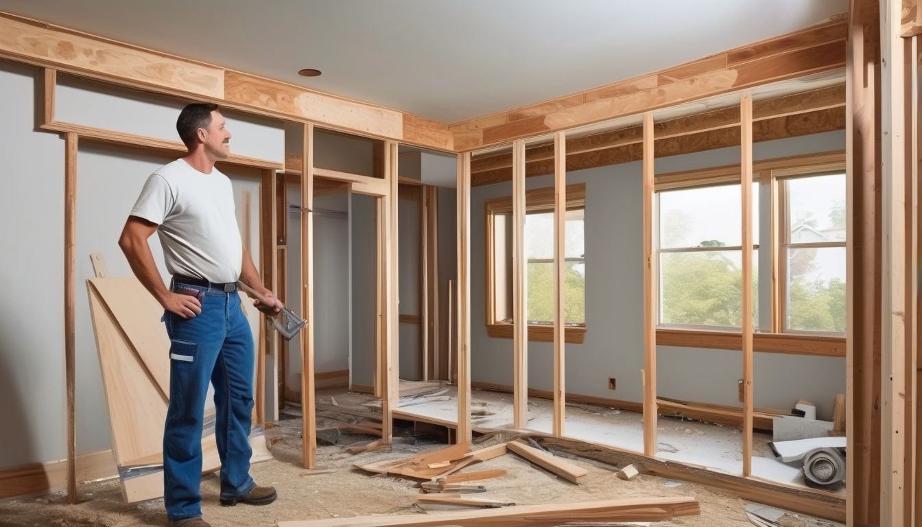 carpenter inspecting finished home project