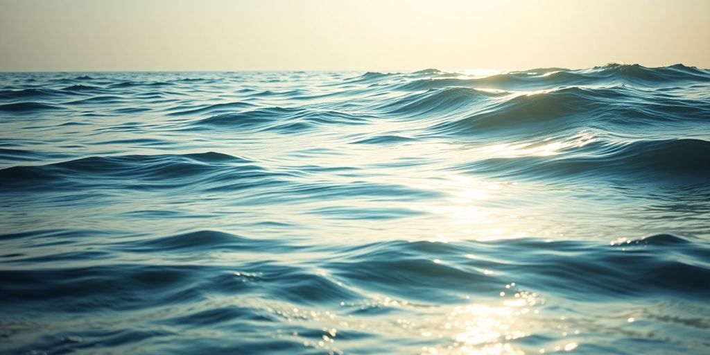 Tranquil waves in a serene landscape evoking financial abundance.