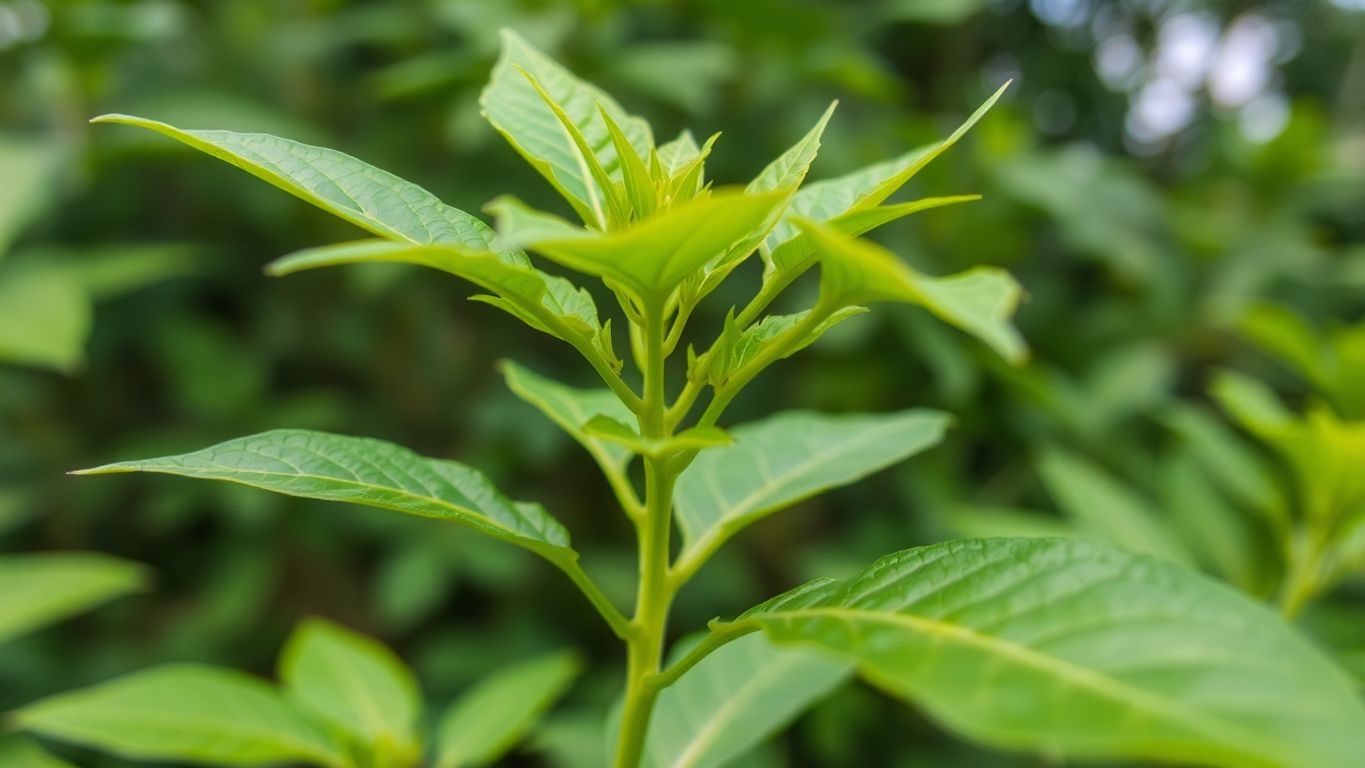 Planta Carapia com folhas verdes vibrantes.