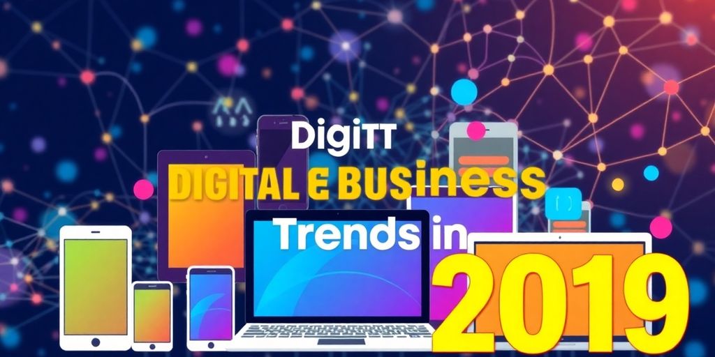 Collage of digital devices and interconnected lines.