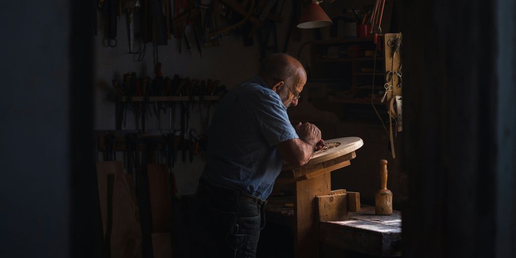 a man working in a shop
