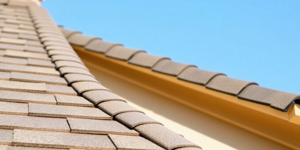 Goed onderhouden dak onder een heldere blauwe lucht.