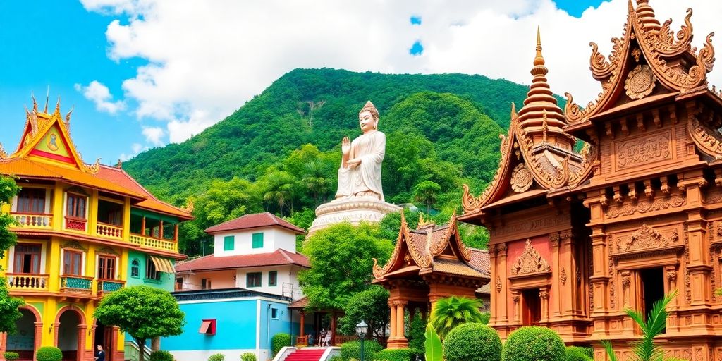 Collage of Phuket's historical landmarks and cultural sites.