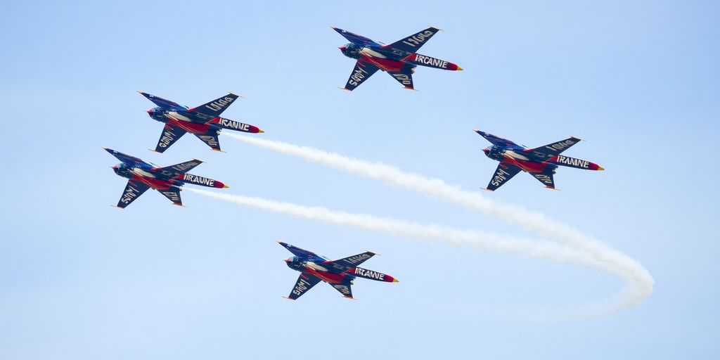 Avions de chasse en vol au-dessus de Roanne