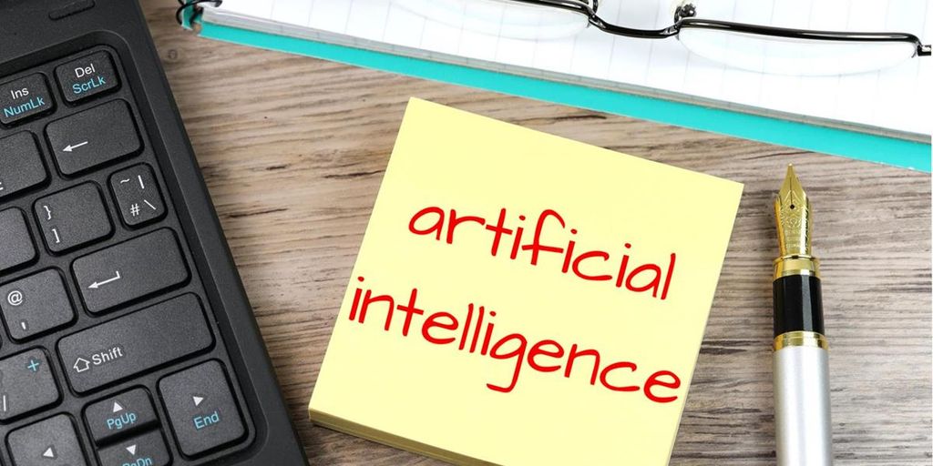 futuristic technology and creative artificial intelligence concept with human and robot collaboration in a modern office setting