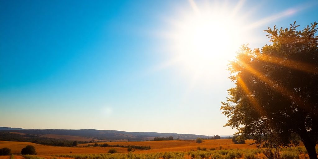 soleil ardent sur une ville du sud de la France