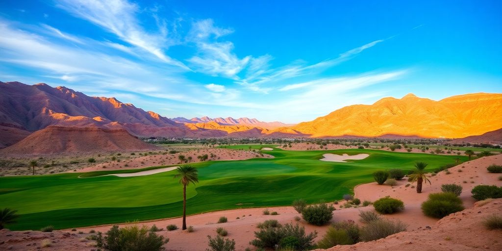Stunning golf course at Black Desert Resort in Utah.