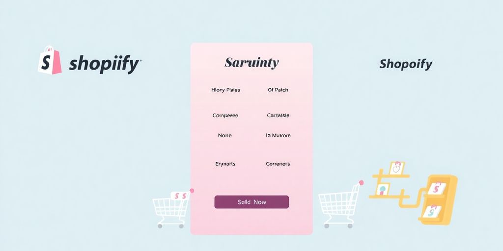 Illustration of Shopify pricing plans in pastel colours.
