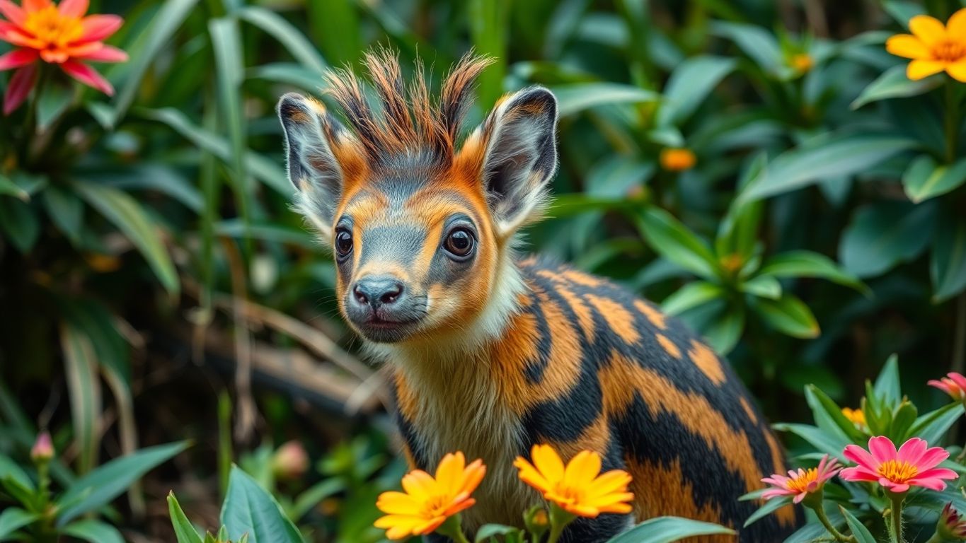 Animal exótico em seu habitat natural.