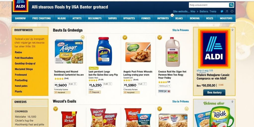 Aldi Online-Shop Interface mit verschiedenen Produkten