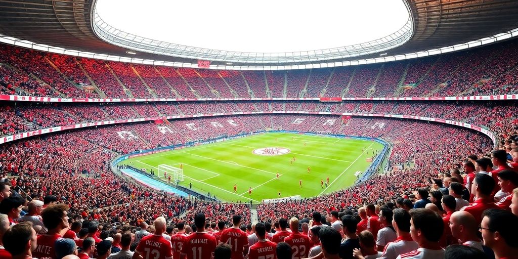Ajax stadium filled with passionate fans and players.