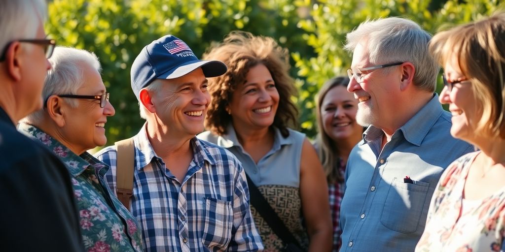 Veterans and community members connecting outdoors.