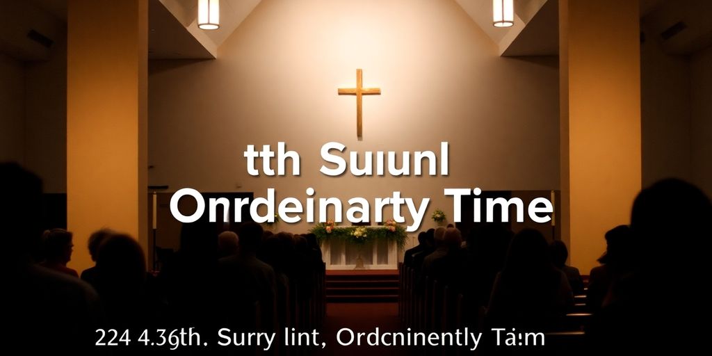 Silhouetted worshippers in a softly lit church interior.