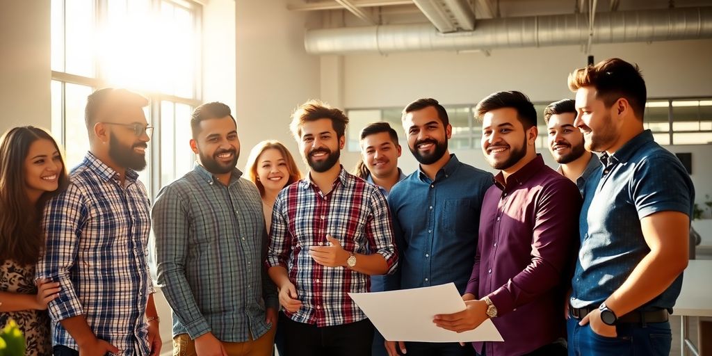 Emprendedores latinos trabajando juntos en Canadá.