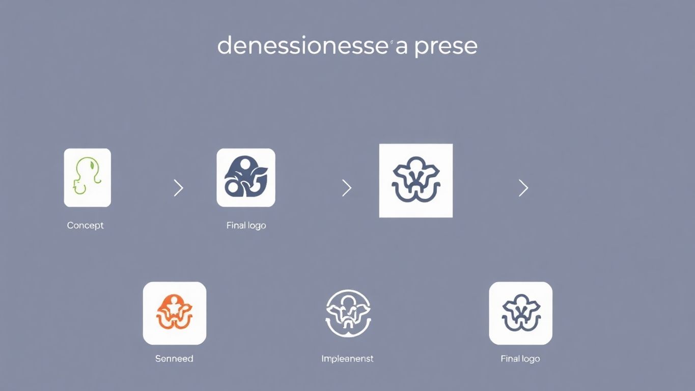 Illustrasjon av logo designprosess med myke farger.