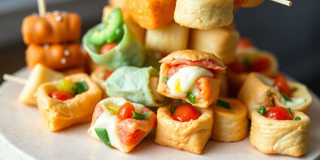 ของว่างหลากสีสัน จัดวางสวยงาม น่ารับประทาน