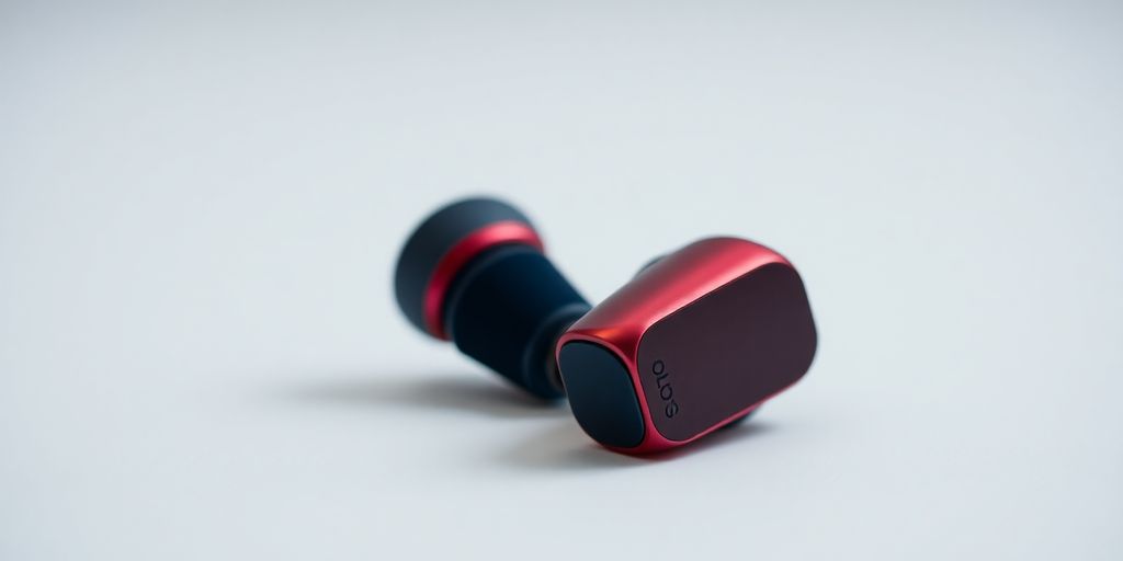 Stylische In-Ear Bluetooth Kopfhörer in Nahaufnahme.