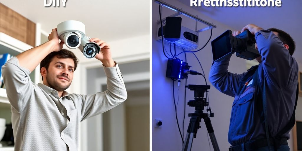 DIY and professional CCTV installation comparison.