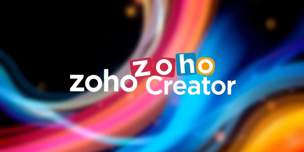 Zoho Creator logo with vibrant background.