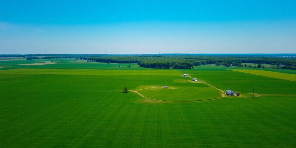Arkansas land, drone perspective.