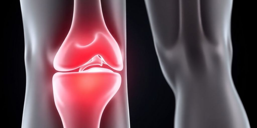 Close-up of a knee with a meniscus tear.