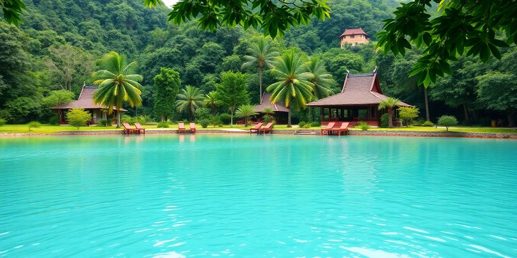 Serene Thailand landscape promoting healing and relaxation.